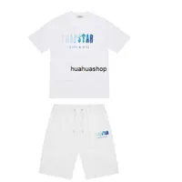 Camisetas para hombres camisetas trapstar thish london camiseta azul toalla de color blanco bordado camisa y pantos