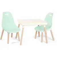 B Räume von Battat Kids Furniture Set 1 Bastel Tabelle 2 Kinderstühle mit natürlichen Holzbeinen (Elfenbein und Minze)