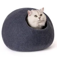 Camas de gato de stock de EE. UU. Muebles de gato Cueva de cama para dormir con juguete de ratón Suministros de nido de mascotas para mascotas bsuvuyvuwo