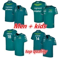 Camisetas masculinas Aston Martin Jerseys T-shirt AMF1 2023 Official Mens Kids Fernando Alonso T-shirt Fórmula 1 Terno de corrida F1 Camisa Moto Motor Tees 0228H23 Tamanho S-5xl