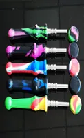 Silicone Nector Collector Smoking Pipes NC Kit 14mm Joint with GR2 Titanium Nails Nectar Collectors Bong Caps Oil Rigs Concentrate4417545