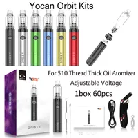Kits de cigarro eletrônico da órbita yocan kits de 1400mAh Bateria recarregável Tensão ajustável 3,4V-4.0V Kits de caneta vape se encaixam para 510 Thread Oil Atomizer Vaporizers Dispositivo de vaporizadores
