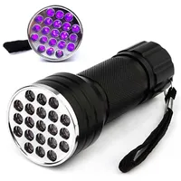 Ultra Violet Black light 21 LED Flashlight UV Torch Lamp Light Mini Aluminum Portable UV Flashlight
