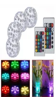 LAMPATURA SUMSERSIBILE LED RGB IP65 Multicolore a batteria Multicolore Modifica luci di piscina sottomarine con telecomando per il matrimonio PA4769456