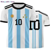 wangcai01 DIY T-Shirt Argentina National Flag 3D Printing Men's T-Shirt Children's Round Neck Casual Short Seve T-shirt Unisex Sportswear Summer Top 0320H23