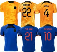 2022 Holanda Memphis Jersey de futebol 22/23 Holland de Jong Virgil Dumfries Promes Bergvijn Cirlad