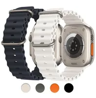 Miękkie silikonowe paski do Apple Watch opaska 49 mm 45 mm 44 mm 42 mm 41 mm 40 mm 38 mm Sport Opaski na rękę podwójne klamra Ocean Pasek oceaniczny dla 7014988