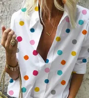 VITIANA Women Casual Blouse Summer 2019 Female Long Sleeve Dot Colorful Streetwear Womens Tops and Blouses Ladies Plus Size 5XL7714373