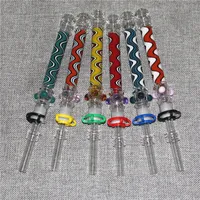 Wholesale Hookahs 10mm Titanium Nectar With Quartz Tips Mini Dab Straw Smoking Pipes Dabber Tool For Water Bongs Glass Bowls