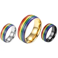 Luxury Designer Rainbow Ring Love Ring Par Jewelry Band Titanium Steel Casual Fashion Color Classic Gold Silver Rose Valfritt