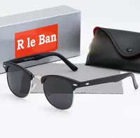 Men Rale Ban óculos de sol Designer Women UV400 Proteção Vicos polarizados 3016 quadro semi-metal HD Lentes de vidro temperado com caixa