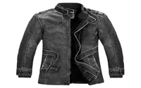 Men039s Leather Faux Standing Collar High Quality Jacket For Men Slim Warm Mens Washed Motorcycle Biker Jackets5606623