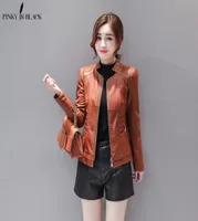 PinkyIsBlack Plus Size S4XL Fashion Autumn Winter Women Leather Coat Female Short Motorcycle Leather Jacket Women039s Outerwea5817815