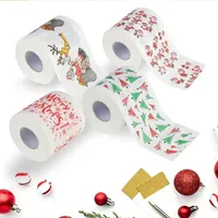 Merry Christmas Toiletpapier Creatieve drukpatroon Serie Roll of Papers Fashion Funny Gift Eco Friendly Portable I0315