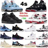 Top quality Jumpman Basketball lightning 4 4s Bred Shoes shimmer White Oreo Royal University blue Union Black Cat Sail Fire red Sp2156
