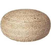 Decor Therapy Round Braided Natural Jute Woven Pouf Ottoman 19 x 10.5 x 19 table camp