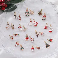 Stud Earrings Cartoon Christmas Tree Santa Claus Cute Deer Bell Glove Snowflake Drop For Women Girls Party Year Jew