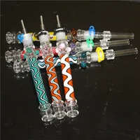 Smoking Pipes Glass NC Kit with Titanium Tips Dab Straw Oil Rigs Wax Dabber Tool Nectar Hand Pipe