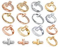 Роскошные дизайнерские кольца 925 Silver Cz Diamond Letter T Women Wedding Ring Fashion Classic Jewelry5216917