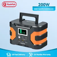 Flashfish Solar Generator 200w Watt Lithium Backup 110V Energy Rechargeable Battery Storage Charger Portable Supply Power Station