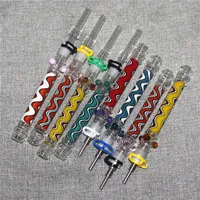Hookahs Oil Burner Glass Nectar Dab Straw Pipes with 10mm quartz tips titanium nails nectar pipe smoking accessories rig