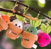 Cadena llave al por mayor Cartoon Grass Poted Radish Plush Toys Figuras de felpa de zanahoria Figuras