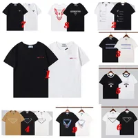PRA Erkek Tişörtleri Erkekler Tshirts Tasarımcılar Kıyafetler Moda Pamuk Çiftleri Tee Sıradan Yaz Erkekleri Kadın Giyim Markası Kısa Kollu Tees Tasarımcı Klasik Mektup Tişört