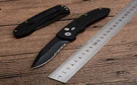 High Quality SW50BS Auto Survival Tactical Folding Knife 440C Black Half Serration Blade Aluminum Handle With Retial Box Package8354802