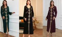 المرأة من قطعتين مجموعات اثنين من أجهزة الكمبيوتر اللباس العربية تصميم الفساتين ماكسي ترتر التطريز تصميم طويل تنورة طفيفة الشكل تصميم S-XXL