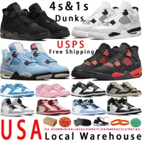 Local Warehouse 4 4s Jumpman basketball shoes 1 1s High OG Chicago Lost Found White Military Black Cat dunks University Blue Red Triple Pink sb mens low women sneakers
