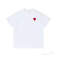 المصممين Amis Paris Shirit 2023SS Spring Classic Heart Solid Love Round Receed Heart Short Shirte T-Shirt for Men and Women FS07