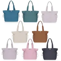 LL Women Portable Tote Yogo Bag Handbag 18L Drawstring Shoulder Messenger Yoga Fitness Shopping Bag Shopper L55
