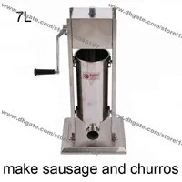 Commercial Use 7L Stainless Steel Hand Crank Vertiacal Sausage Stuffer and Churros Maker Machine240M