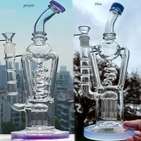 BIg Hookahs Bongs Hookahs Freezable Coil Thick Glass Beaker base Smoking Glass Pipes Recycler Dab Rigs Water Bong With 14mm Bowl