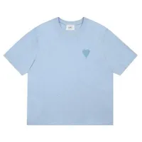 Дизайнеры Amis Paris Shirit 2023SS Spring Classic Classic Heart Solid Color Big Love Cround Sheam Сердце футболка с коротким рукавом для мужчин и женщин FS08
