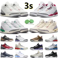 3 3s Mens Basketball Shoes Sneaker Luck Green UNC Cool Grey Fire Red Fragment White Cement- Reimagined Wizards Muslin True Blue Maniere Women Trainers Sports Sneakers