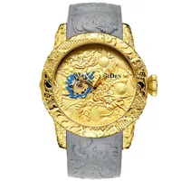 Luxo Black Wristwatch Gravado Dragon Menic Mechanical Men Watches Sports à prova d'água para homens Relógio de pulso Auto