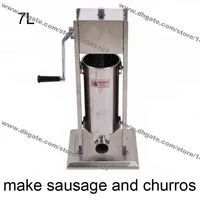 Commercial Use 7L Stainless Steel Hand Crank Vertiacal Sausage Stuffer and Churros Maker Machine240T