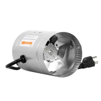 iPower 4 Inch 100 CFM Booster Fan Inline Duct Vent Blower for HVAC Exhaust and Intake 5.5&#039; Grounded Power Cord, Low Noise