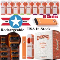 USA Dabwoods rechargeable E Cigarette 10 saveurs Disposy Disposing Pods Vape Pen 1.0ml 280mAh Pod Podablesables Empy Oil Starter Kits USB Micro Hot