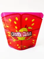 Упаковочные пакеты Grandi Guava Square Stand Up rackpack Boyz Mylar 3.5 Pastic Zip Lock Упаковка мягкий сенсорный материал Белая пузырька Жела Otfur