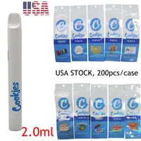 2 Gram Empty Disposable Vape Pen Cookies 350mAh Rechargeable Battery USA Stock Mylar Bag Cartridges Packaging 2.0ml Vaporizer 2-4 Days Delivery