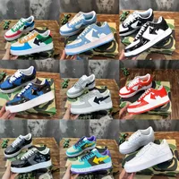 TOP Quality Bapestas Sta Sneaker M1 Designer Casual Shoes Low-Top Sneakers Leather Classic Sports Shoe Ape Monkey Shape MEDICOM TOY