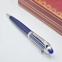 Top Quality Silver   Blue Car Ballpoint Pen School Office Stationery Luxury Write Refill Pens For Birthday Gift