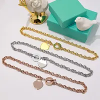 Fashion necklace jewelry personality simple love shape OT buckle thick chain metal thick chain gift for lover