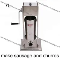 Commercial Use 7L Stainless Steel Hand Crank Vertiacal Sausage Stuffer and Churros Maker Machine310y