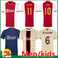 Tadic 21 22 23 Ajaxs Jerseys Bassey Berghuis Terceiro kit preto Klaassen Bergwijn Marley 2022 2023 Camisas de futebol uniformes Cruyff Men / Kids Kit