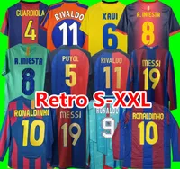 96 97 98 12 13 Rivaldo Retro Soccer Jerseys Xavi Puyol A. Iniesta Ronaldinho Suarez Ibrahimouic 05 06 07 08 09 10 11 12 13