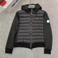 남성 니트 패널 복구 겨울 자켓 디자이너 검은 경량 남자 후드 아우터웨어 코트