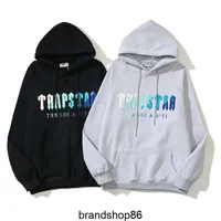 Men's Hoodies Sweatshirts American Style Niche Rap Trendy Trapstar Blue and White Towel Embroidered Plush Hooded Sweater Unisex Hoodie